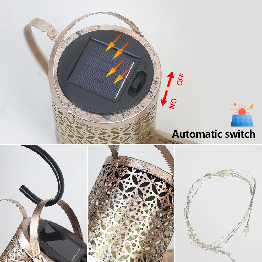 LED Solar Watering Can Light Hanging Kettle Lantern Light Outdoor Waterproof Villa Path Lawn Yard Garden Decoration Lamp