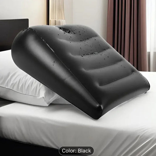 Inflatable Pillow Triangle Wedge Cushion PU Leather Bolster Home Backrest Mat Air Mattress Sofa Bed Multifunctional Furniture