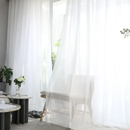 Europe Solid White Curtain Window Sheer Tulle Curtains For Living Room Kitchen Modern Window Treatments Voile Curtains Cortains