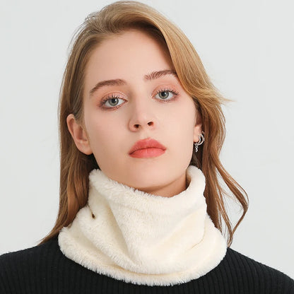 Winter Collar Ring Scarf Solid Plush Thick Cashmere Outdoor Sports Warm Men Women Full Face Mask Muffler Children Neckerchief