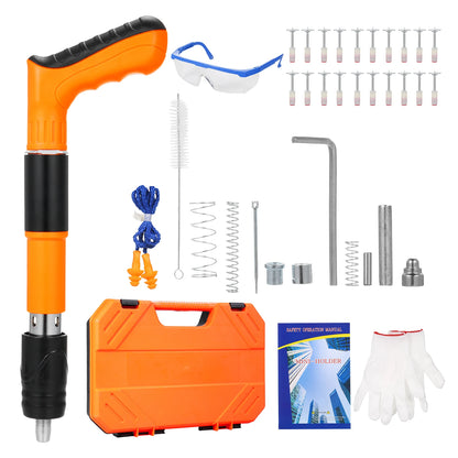 Nail Wall Fastening Tool High-pressure Nail Gun Manual Steel Nail Gun Strength Adjustable with 20 Nails for Home