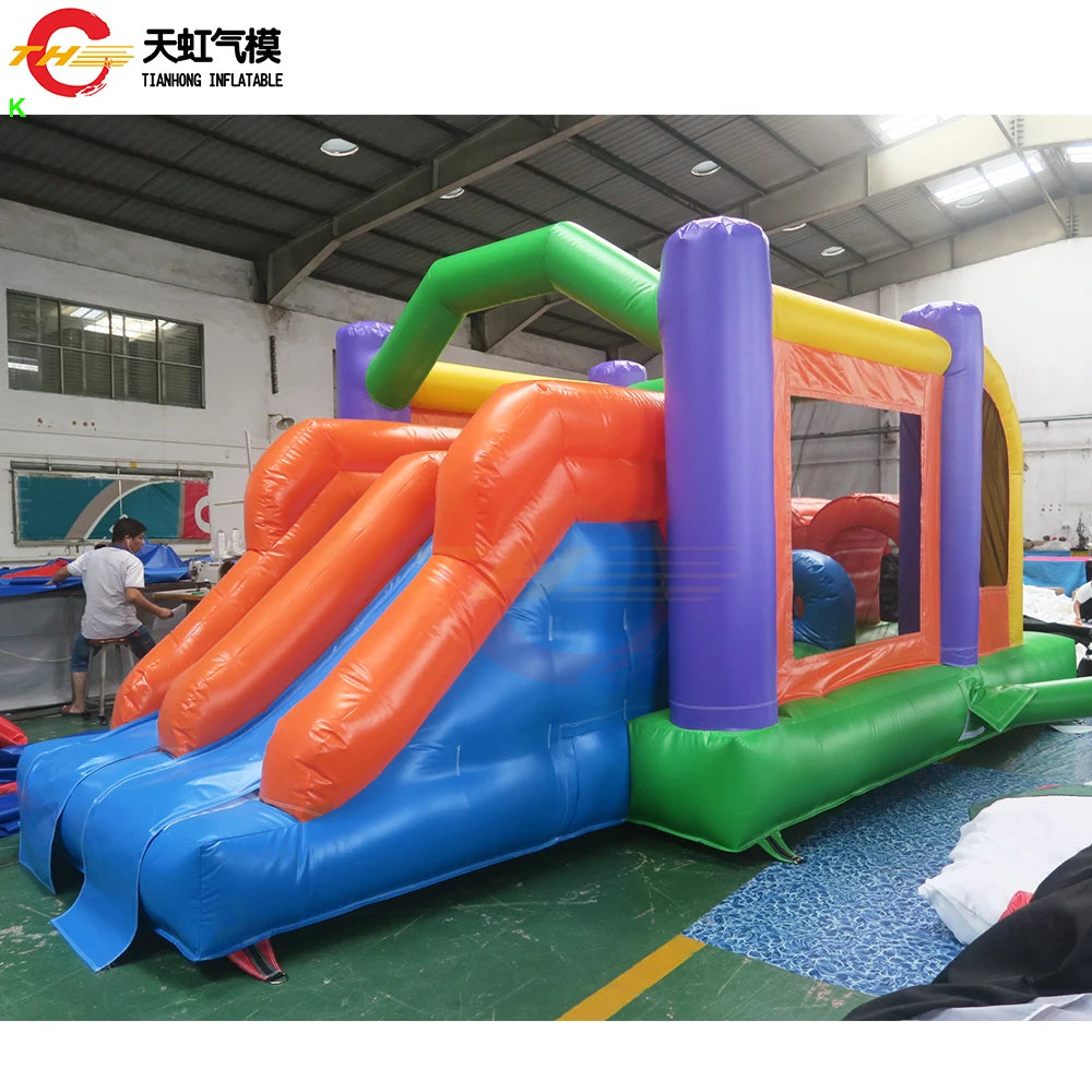 Fast Shipping 5.2x2.5m PVC Tarpaulin Inflatable Bouncer Cheap Inflatable Bouncy Castle Bounce House Toys with Slide