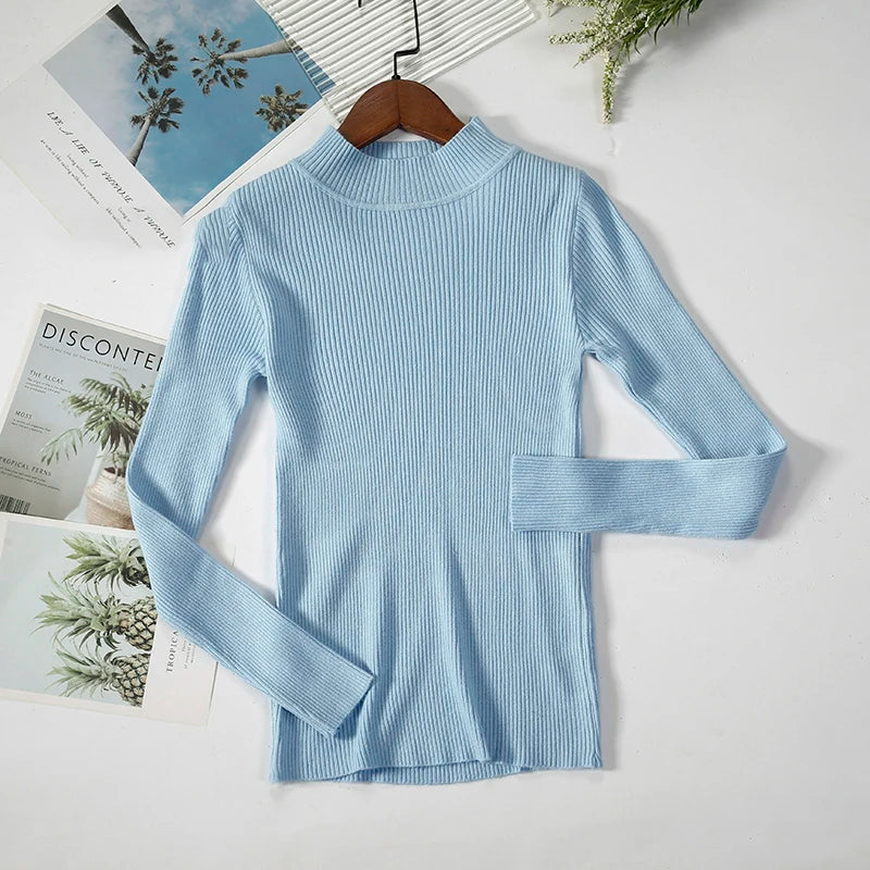 Women Turtleneck Sweater Knitted Soft Pullovers cashmere Jumpers Basic Solid Soft Sweaters Women Autumn Winter Casual Top