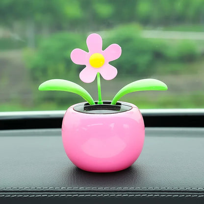 Solar Powered Automatic Swinging Sunflower Dancing Animated Flower Toy Car Interior Decorations Styling Home Decoration