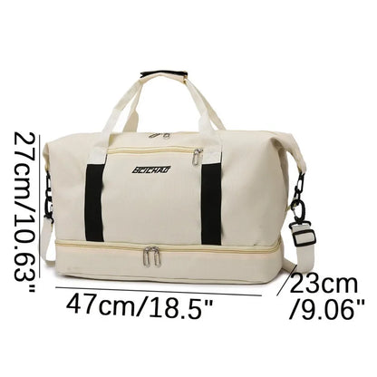 Fashion Men Women Large Capacity Travel Bag Large Capacity Men Sports Bag Waterproof Women Messenger Bag Wet and Dry