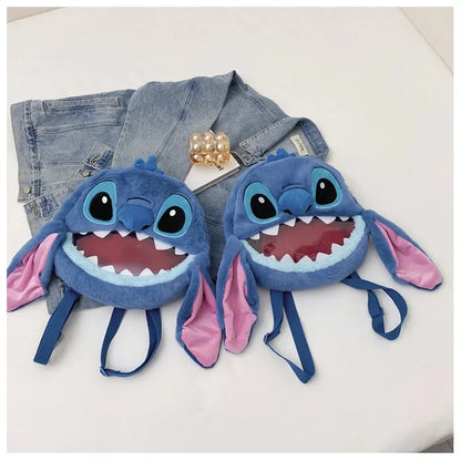 HOT Stitch See-through Bag Plush Doll Backpack Girls Large Capacity Cute Funny Backpack Anime Kawaii Cartoon School Bag Mochila