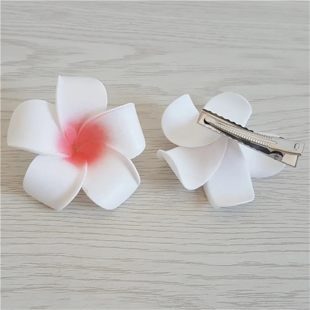 6Pcs Plumeria Flower Hair Clips for Women Girls Hairpins Egg Flower Barrette Hawaiian Wedding Party Bag Hat Accessories