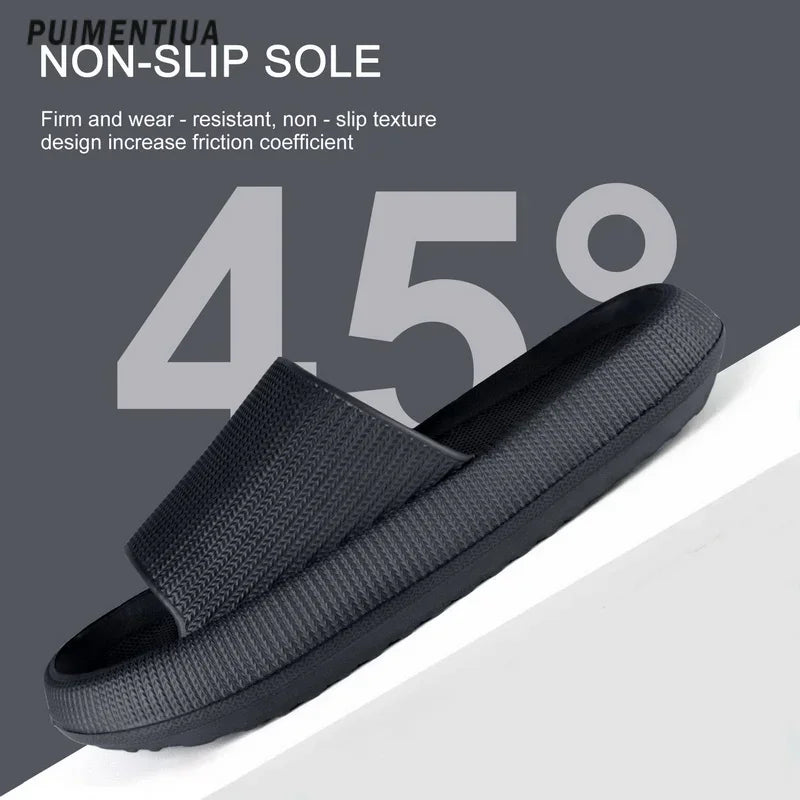 New Men Thick Bottom Slippers Platform Bathroom Slides Non Slip Trend Designer Shoes Ladies Female Mule Shoes Flip Flops Sandals