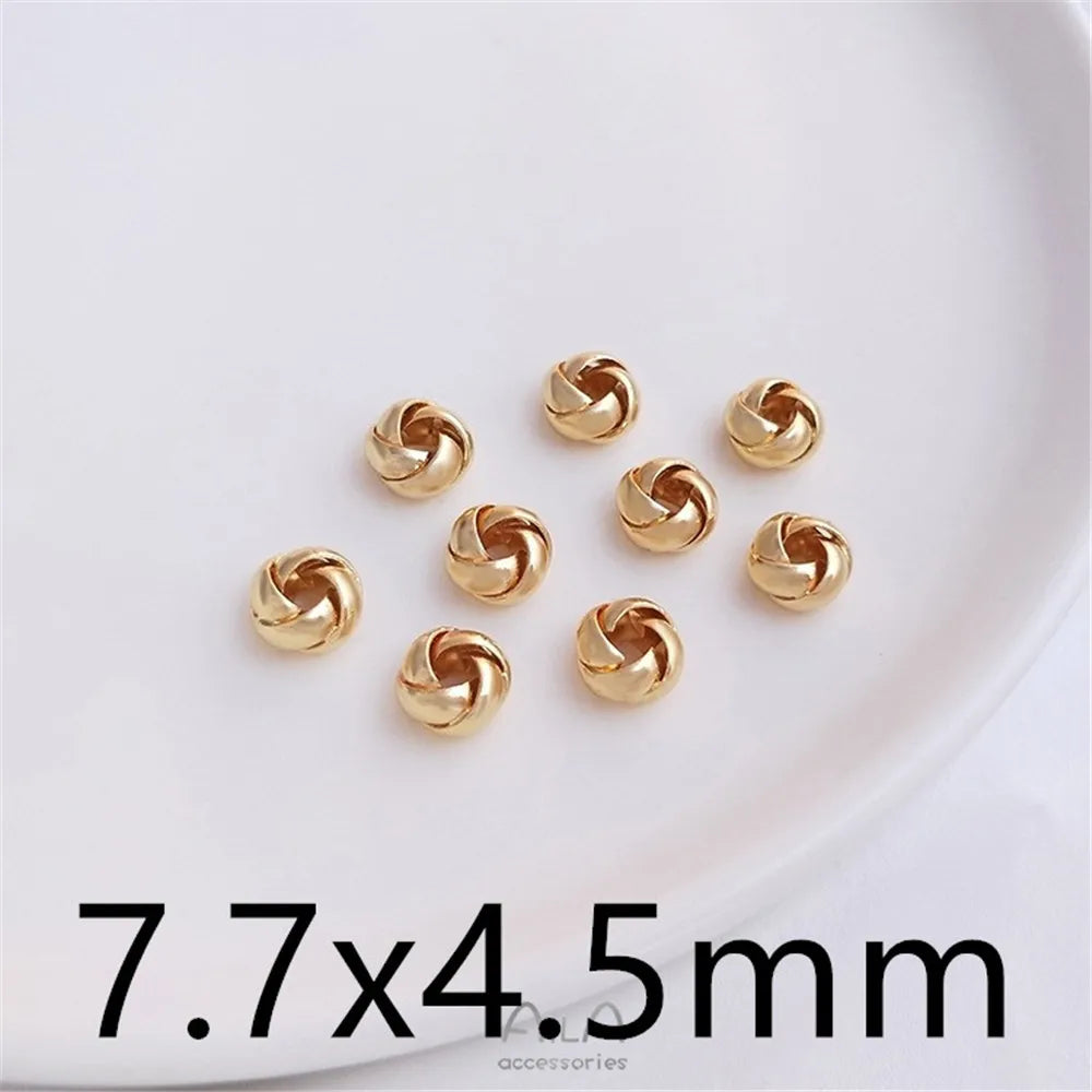 14K Gold Wrapped Knot Twisted Ring Separated Bead Sleeve Accessories Handmade DIY Earrings Bracelets Handmade Materials K053