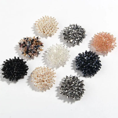 1.4 inch 3.7CM Crystal Rhinestone Buttons Embellishment For Cloth Shoes Bags Decoration Bead Applique Button Sew On  Craft Patch