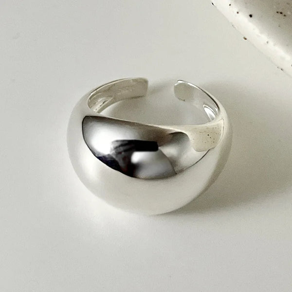 925 Sterling Silver Smooth Surface Female Adjustable Ring Wedding Rings For Women Luxury Jewelry Wholesale Accessories Money 925