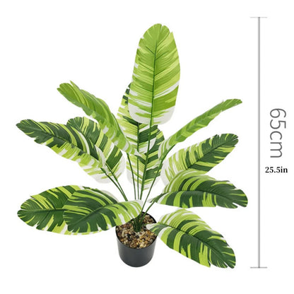 Plantain Palm Simulated Potted Plant Artificial Plants Garden Room Decoration Fake Flower Leaf Bonsai Outdoor Party Ornament