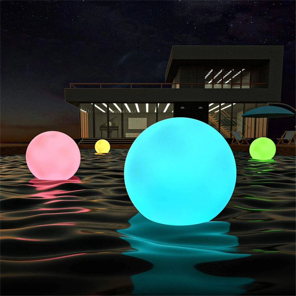 1pc Solar Floating Ball Pool Light 14 Inch Inflatable Hangable Waterproof Color Change Led Globe Pool Party Light Solar Lamp