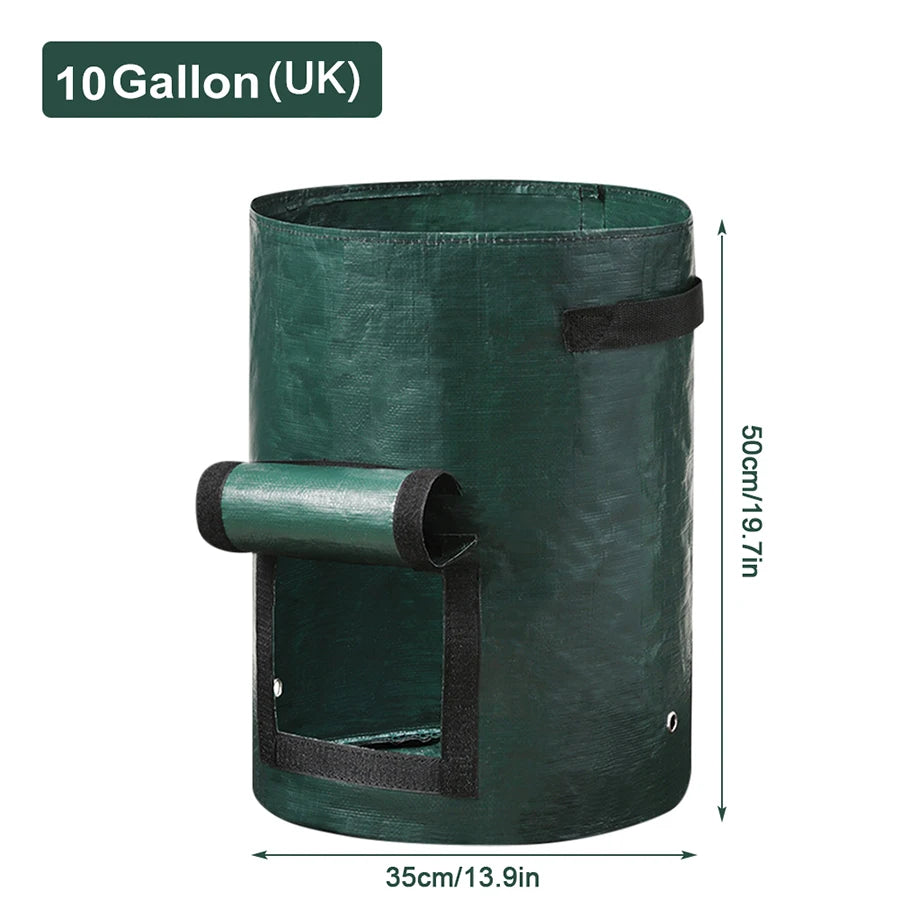 3/5/7/10 Gallon Plant Growing Bags PE Vegetable Grow Bags with Handle Thickened Growing Bag Potato Onion Bag Outdoor Garden Pots