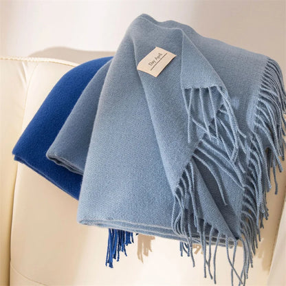 Cashmere Scarves for Women 2024 Winter Shawls Warm Wraps Lady Pashmina Solid Print Blanket Scarf Neck Headband Hijabs Stoles