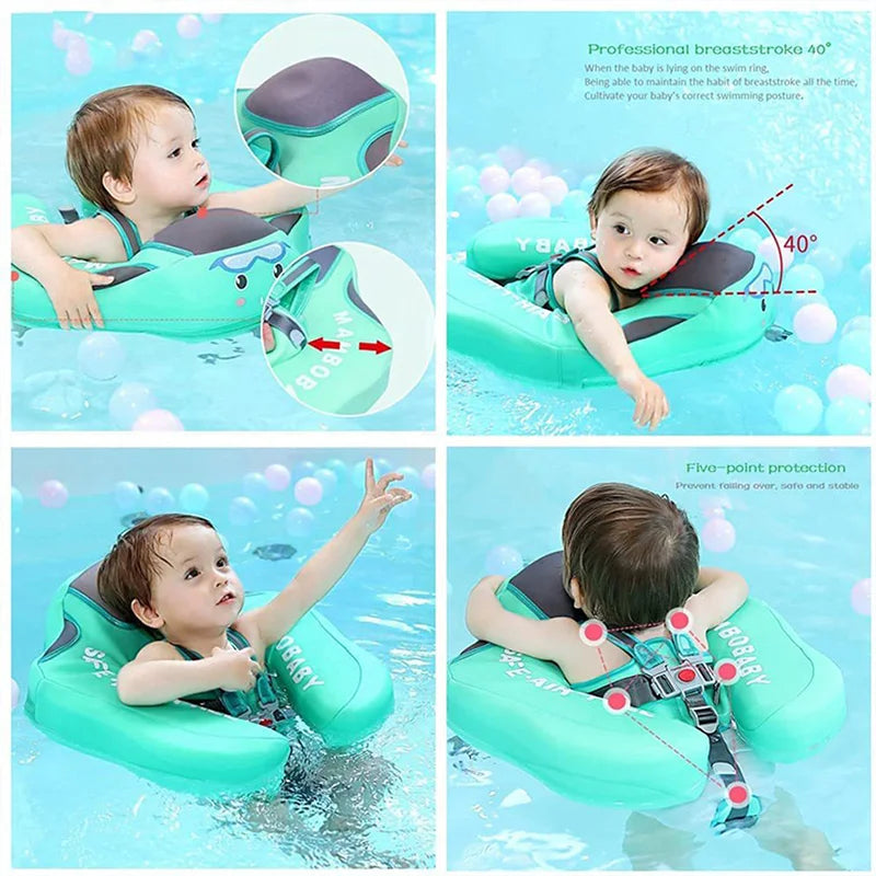 Baby Waist Float Summer Outdoor Floating Ring Float Can Lie Down Solid Non Inflatable Neonatal Toy With Foot Mats