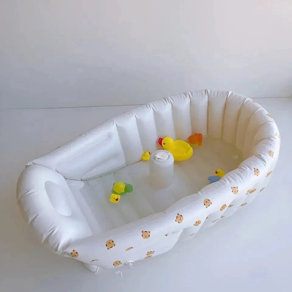 Home Portable Cartoon Inflatable Baby Bathtub Children's Paddling Pool Newborn Swimming Pool Baby Bath Durable Supplies