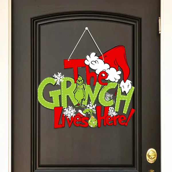 Christmas Decorations Hanging Sign - Christmas Wooden Door Sign Thief Stole Decor for Holiday Xmas Door Wall Tree Decorations In