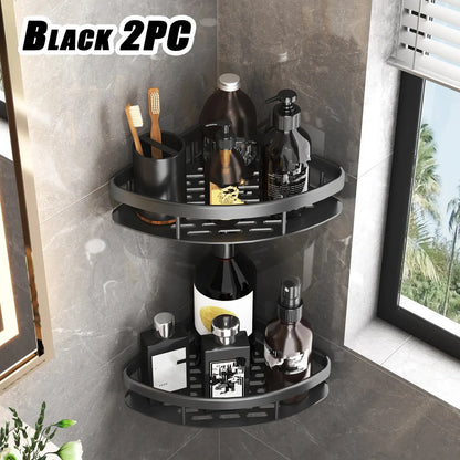 Bathroom Shelf Aluminum Alloy Shampoo Rack Makeup Storage Organizer Shower Shelf Bathroom Accessories No Drill Wall Corner Shelf