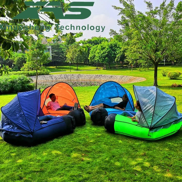 New camping barbecue inflatable sofa bed, outdoor lazy inflatable sofa, beach sleeping bag bed, easy to carry camping equipment