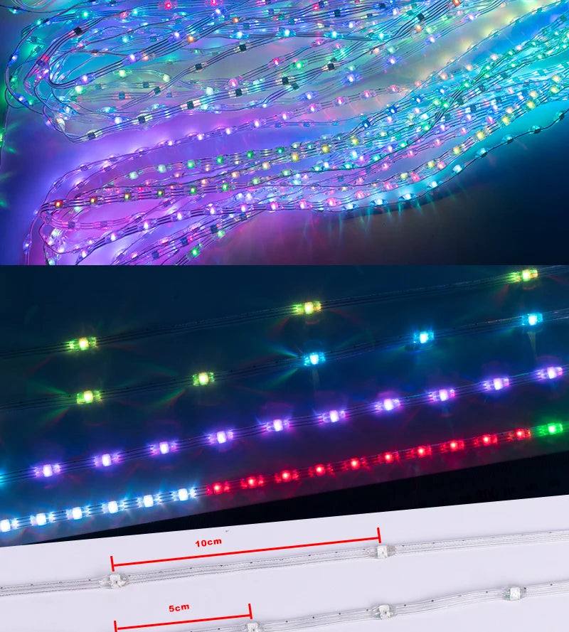 5V 12V WS2811 WS2812 3PIN Clear Lense LED String Lights Dream Color RGBIC Addressable Individually Fairy Seed Pixels Light 