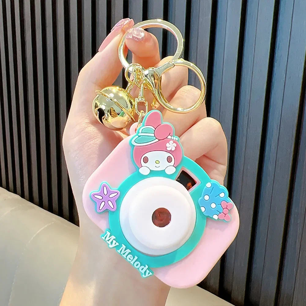 Hello Kitty Camera Projection 5Cm Keychain Sanrio Figure Anime Melody Cinnamoroll Kuromi Kawaii Decor Gifts for Chidlren Toy