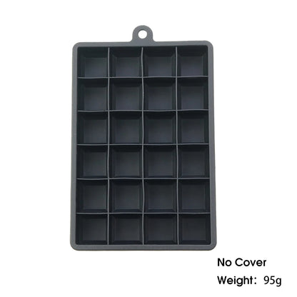 With Lid /No Lid 24-hole Silicone Ice Tray Square Box Auxiliary Food Puree Cheese Jelly Mold Bar Kitchen Tool Cocktail Cube