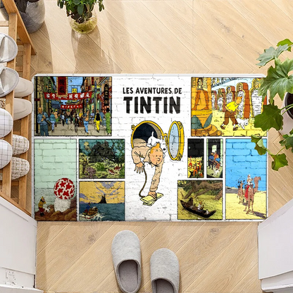 The Adventures of Tintins Door Mat Entrance Non-slip Doormat Washable Kitchen Carpet Hallway Rugs Bathroom Bath Door Mats