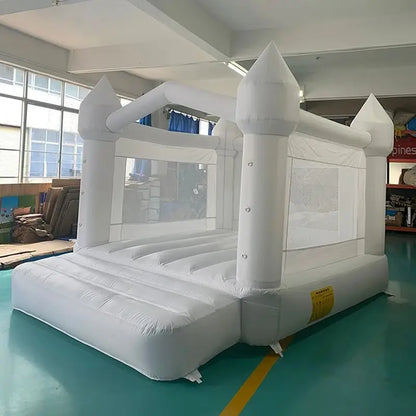 Inflatable Jumping Castle 5.6*3.3*3M White Bounce House For Kids Bouncy House White For Children With Blower Slide 5-8 Kids