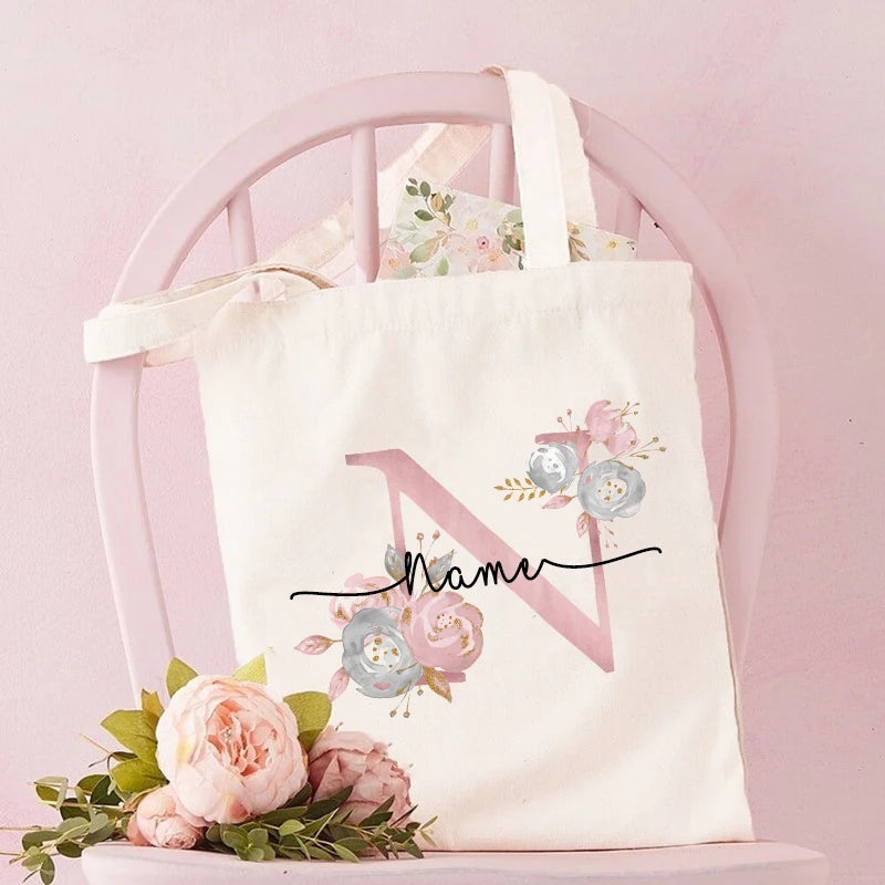 Personalized Bridesmaid Tote Bags Maid of Honor Custom Name  Handbag Bridal Bachelorette Party Gifts Bride Wedding Shoulder Bag