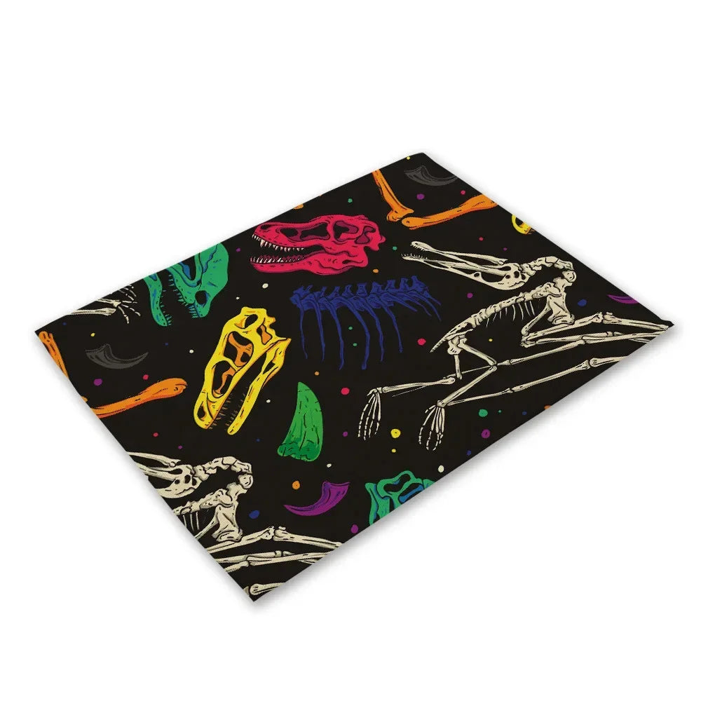 Cute Cartoon Dinosaur Place Mats mats For Children Kids Fabric Coaster Table Decoration Mat Kitchen Dining   Pads