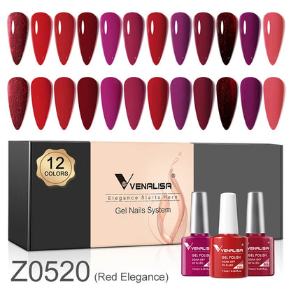 Venalisa Nail Gel Polish Kit Christmas Gift Winter Color Collection Semi Permanent New Learner Nude Pink Nail Varnish Set