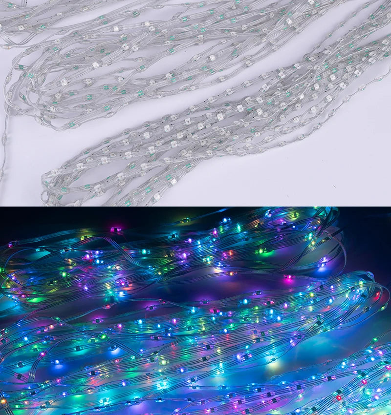 5V 12V WS2811 WS2812 3PIN Clear Lense LED String Lights Dream Color RGBIC Addressable Individually Fairy Seed Pixels Light 