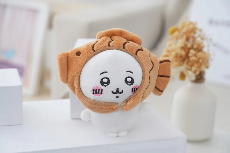 Chiikawa Sanrio's Cross-dressing Doll Hello Kitty Chiikawa Self-mocking Bear Keychain Pendant Decoration Children's Gift