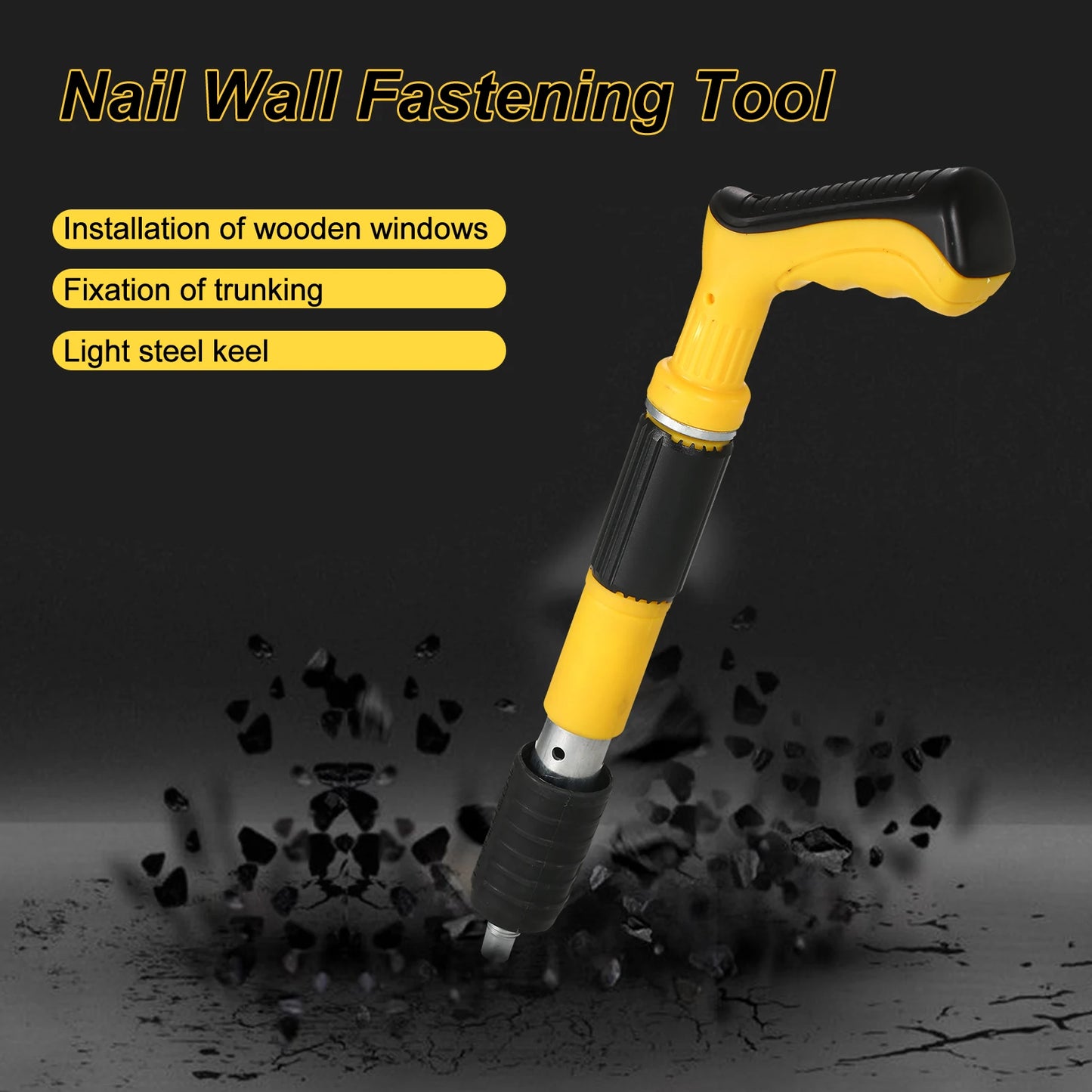 Nail Wall Fastening Tool High-pressure Nail Gun Manual Steel Nail Gun Strength Adjustable with 20 Nails for Home