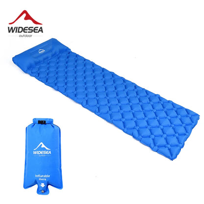 Widesea Camping Sleeping Pad Inflatable Air Mattresses Outdoor Mat Furniture Bed Ultralight Cushion Pillow Hiking Trekking