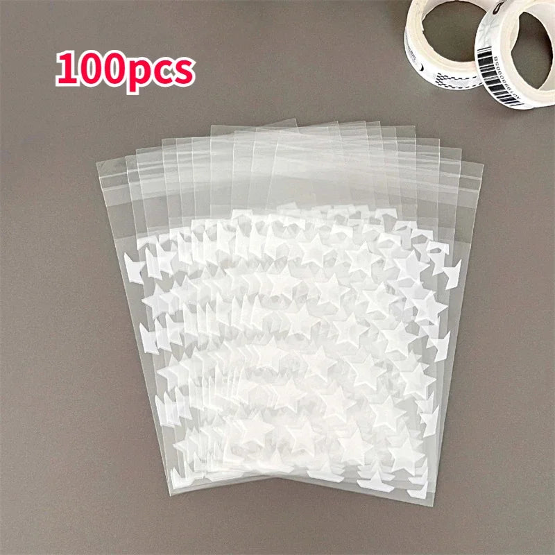 100/50pcs Transparent PE Star Jewelry Self-adhesive Bag Candy Card Holder Photo Animation Peripheral Storage Gift Bag Wholesale