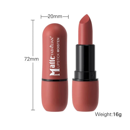 Nude Brown Matte Lipstick Makeup Waterproof Lasting Cosmetics Sexy Purple Red Velvet Lipsticks Tinted Non-stick Cup Lip Stick