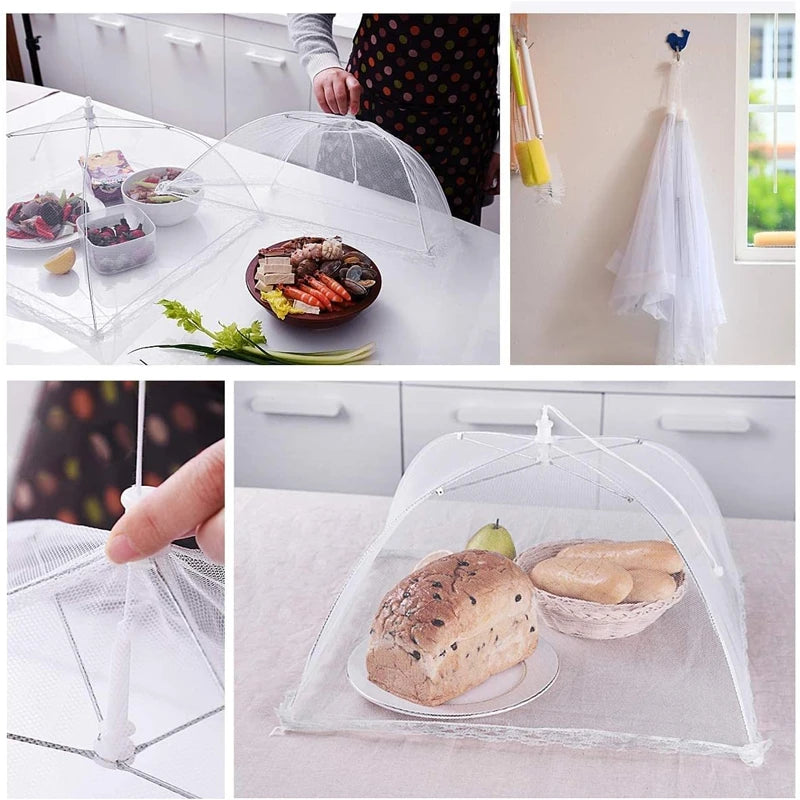 4-1PC Food Covers Mesh Foldable Kitchen Anti Fly Mosquito Tent Dome Net Umbrella Picnic Protect Dish Cover Kitchen Accessories