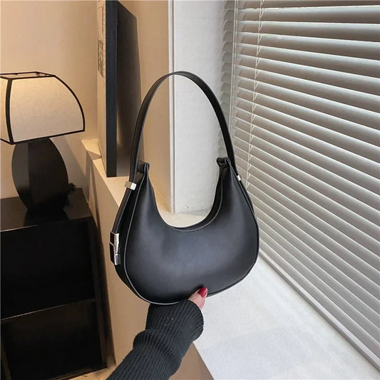 Luxury Crescent-shape Bag For Women PU Leather Armpit Bag Fashion Style Shoulder Crossbody Bag Designer Gilrs Underarm Bag Purse