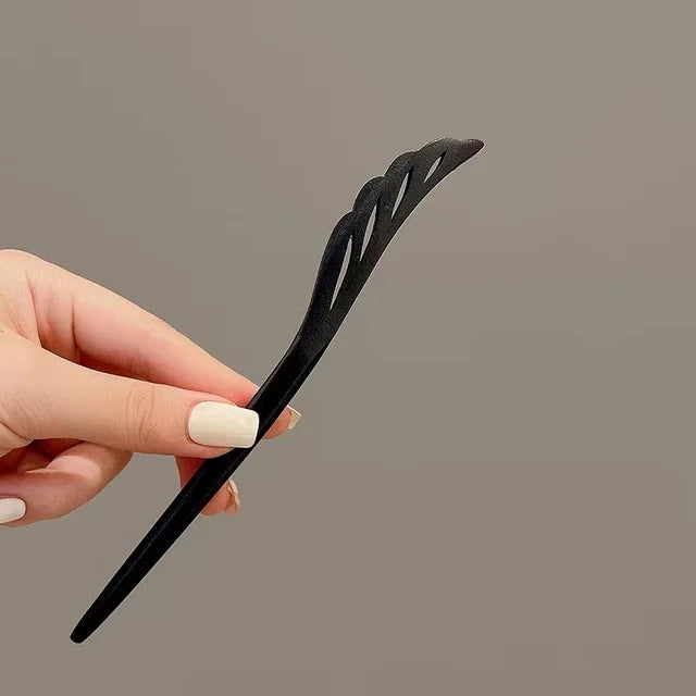 New Women Fashion Simple Black Wood Hairpin Adult Sweet Hairpins Female Hair Accessories Headwear