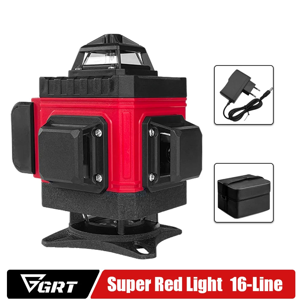 GRT Laser Level 16/12/8 Line Self Leveling 360 Horizontal and Vertical Cross Red Laser Beam Measuring Tool Лазерный уровень