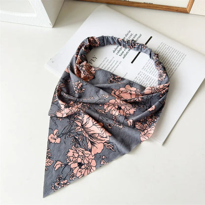 New Boho Triangle Bandanas Cotton Floral Print Elastic Hair Bands Headband Hairband Scrunchies Hair Scraf Girls Hair Accessories