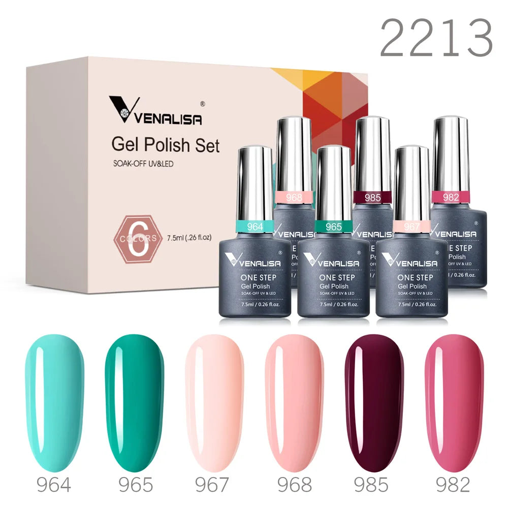 Venalisa Nail Gel Polish Kit Christmas Gift Winter Color Collection Semi Permanent New Learner Nude Pink Nail Varnish Set