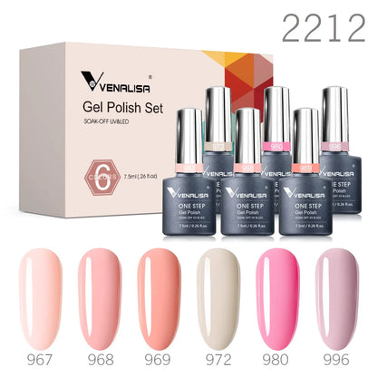 Venalisa Nail Gel Polish Kit Christmas Gift Winter Color Collection Semi Permanent New Learner Nude Pink Nail Varnish Set