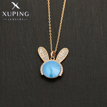 Xuping Jewelry Fashion Copper Alloy Rabit Animal Crystals Pendant Necklaces for Women Brithday Gift X000672375