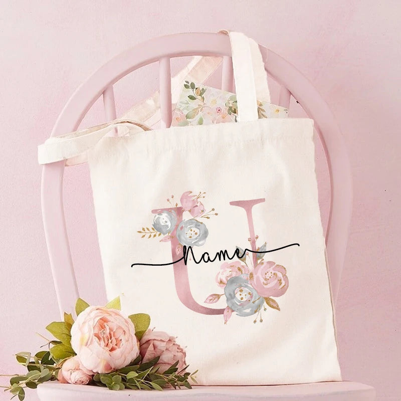 Personalized Bridesmaid Tote Bags Maid of Honor Custom Name  Handbag Bridal Bachelorette Party Gifts Bride Wedding Shoulder Bag