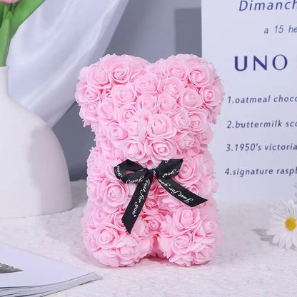 Teddy Bear Valentine's Day Gift Creative Rose Bear Gift PE Flower Romantic foam Bear Christmas Decorative Gift Mother's Day