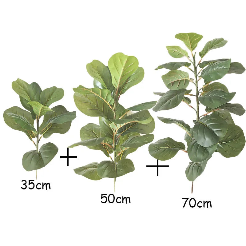 150cm Tropical Tree Large Fake Ficus Lyrata Plant Artificial Ficus Plants Branches Plastic Fake Leafs For Home Office Shop Decor