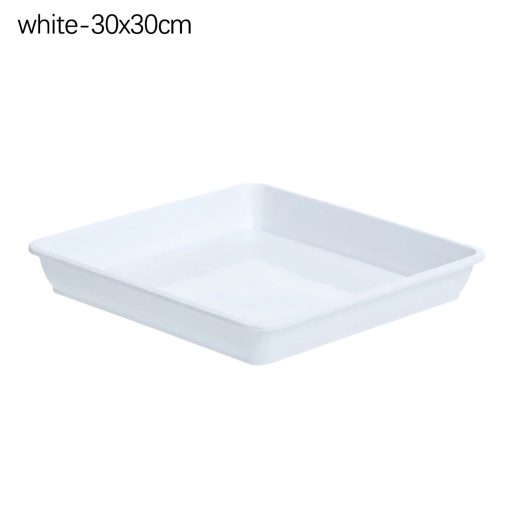 Hot 4/6/7/8/10 inch Plastic Plant Pot Saucer Drip Trays Saucers Indoor Outdoor Heavy Duty Square Flower Pot Brown/White/Black